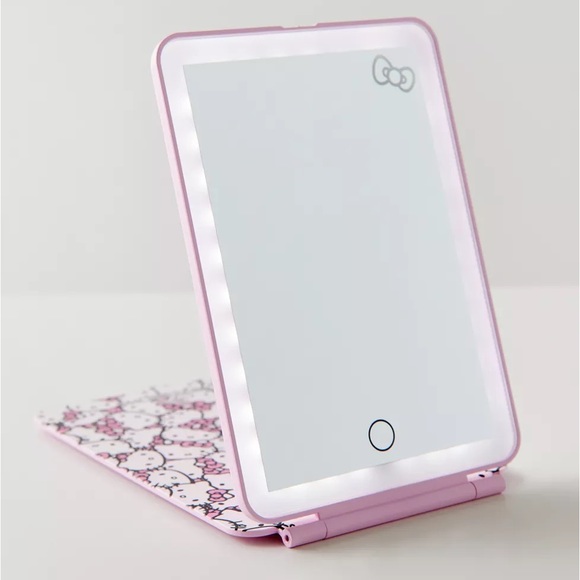 NEW HELLO KITTY (WHITE/PINK) TOUCH PAD MINI TRI-TONE LED MAKEUP MIRROR - Picture 1 of 13